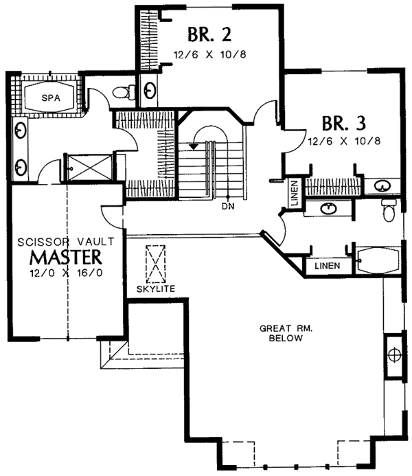 Contemporary Floor Plan - Upper Floor Plan #48-731
