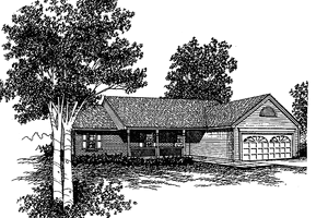Country Exterior - Front Elevation Plan #30-222
