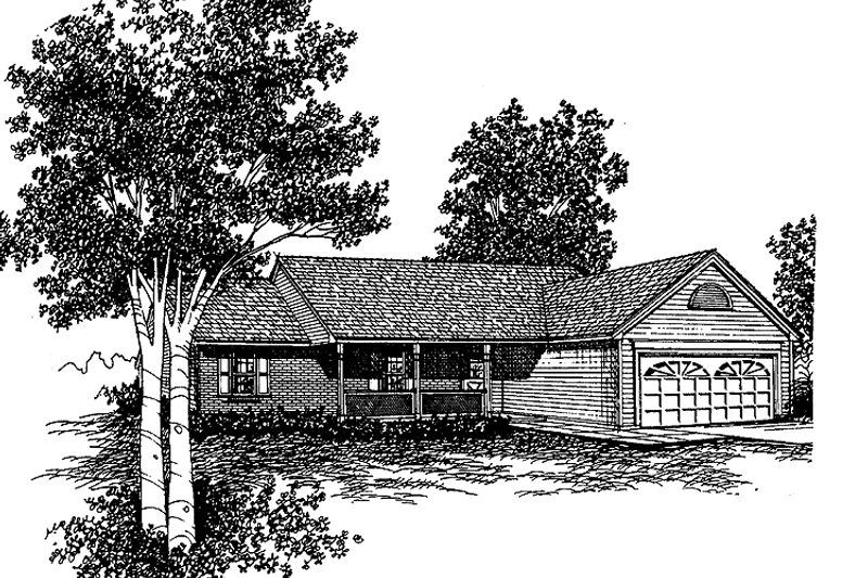 Architectural House Design - Country Exterior - Front Elevation Plan #30-222