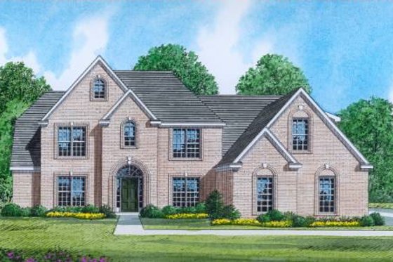 Exterior - Front Elevation for Traditional House Plan #424-17 - 4 bed, 4.5 bath