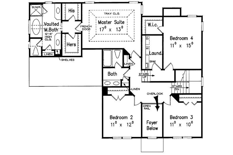 Home Plan - Floor Plan - Upper Floor for Classical House Plan #927-614 - 4 bed, 2.5 bath