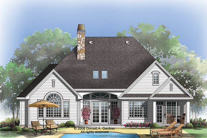 Architectural House Design - Exterior - Rear Elevation for Traditional House Plan #929-925 - 3 bed, 2 bath