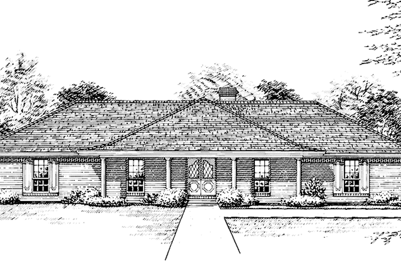 Home Plan - Country Exterior - Front Elevation Plan #45-466