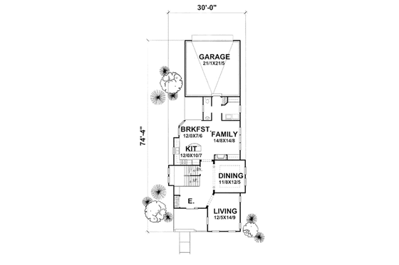 Floor Plan - Main Floor for Southern House Plan #50-134 - 3 bed, 2.5 bath