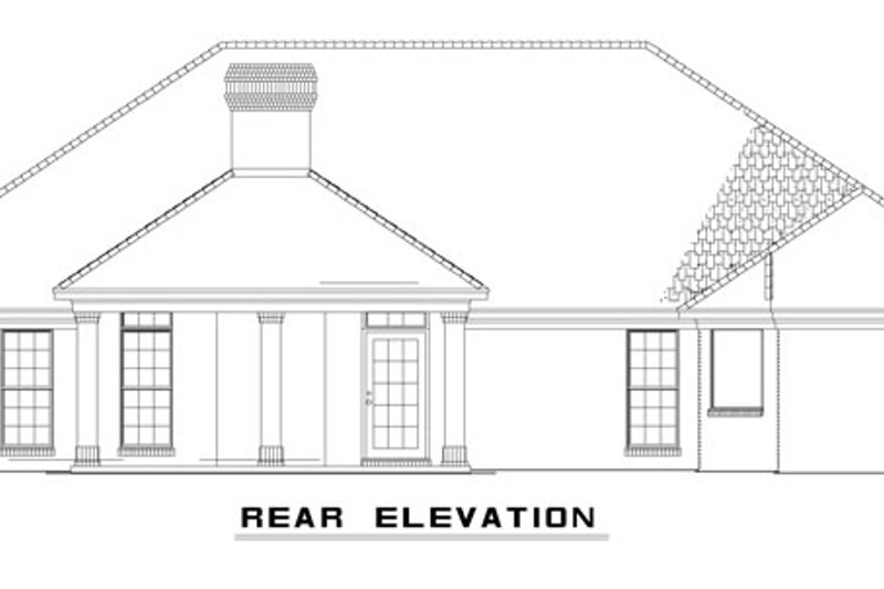 Dream House Plan - Exterior - Rear Elevation for European House Plan #17-584 - 3 bed, 2 bath