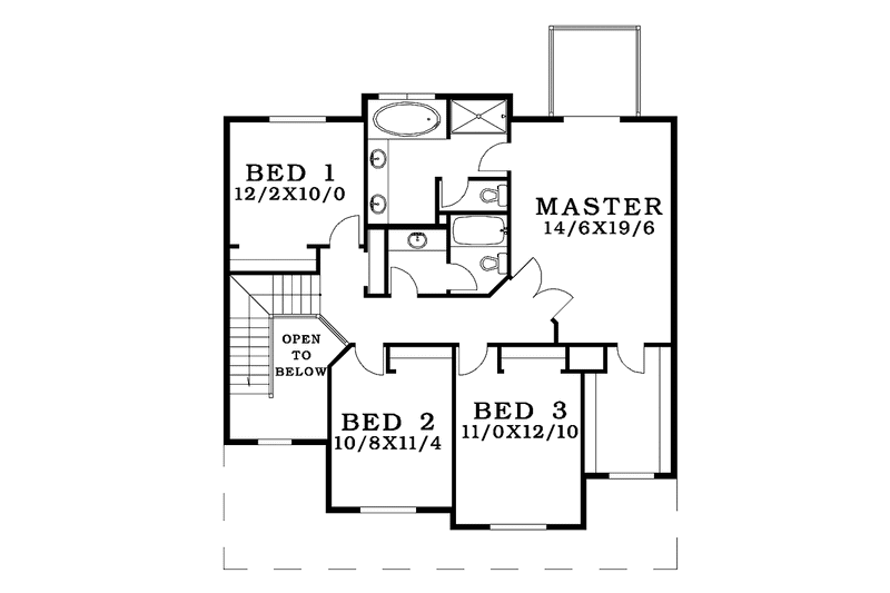 Home Plan - Floor Plan - Upper Floor for Craftsman House Plan #943-5 - 4 bed, 2.5 bath