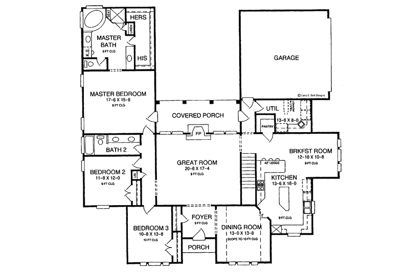 Home Plan - Floor Plan - Main Floor for Country House Plan #952-130 - 4 bed, 3 bath