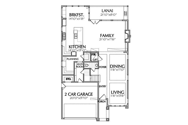 Architectural House Design - Floor Plan - Main Floor for Mediterranean House Plan #1021-13 - 3 bed, 4.5 bath