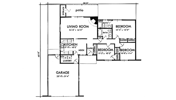 House Plan Design - Adobe / Southwestern Floor Plan - Main Floor Plan #320-1385