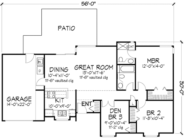 Dream House Plan - Prairie Floor Plan - Main Floor Plan #320-1069