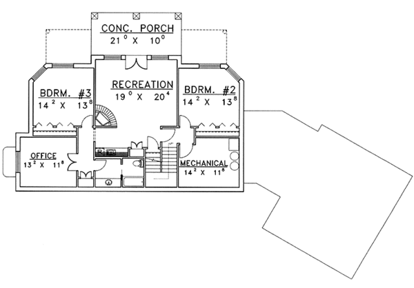 House Blueprint - European Floor Plan - Lower Floor Plan #117-820