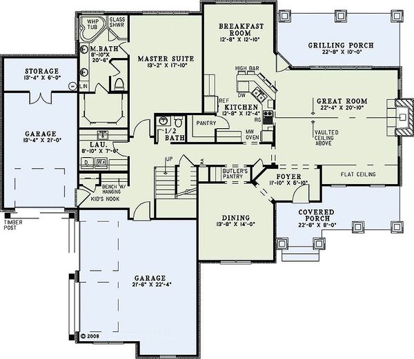 Craftsman Floor Plan - Main Floor Plan #17-2384