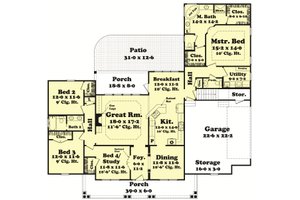 Floor Plan - Main Floor for Country House Plan #430-47 - 4 bed, 2.5 bath