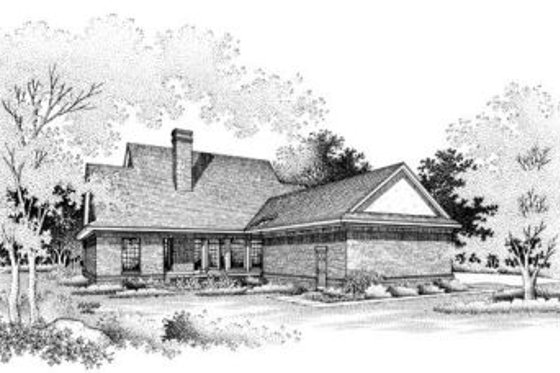 Exterior - Rear Elevation for Southern House Plan #45-200 - 3 bed, 2 bath