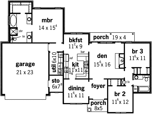 European Floor Plan - Main Floor Plan #16-271