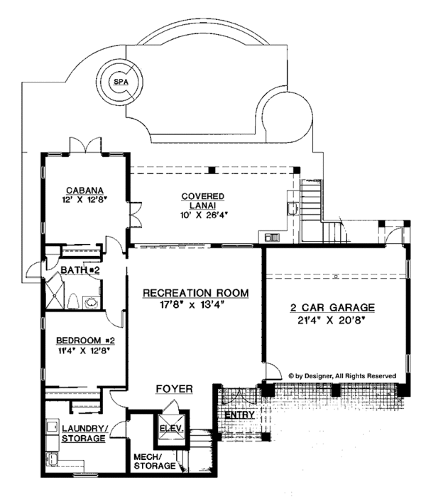 Home Plan - Mediterranean Floor Plan - Main Floor Plan #1017-97