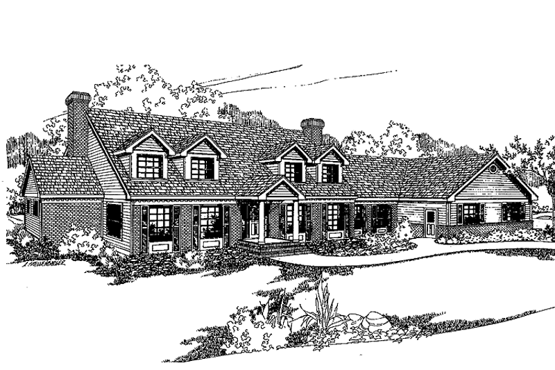 Home Plan - Exterior - Front Elevation 3 for Colonial House Plan #60-835 - 5 bed, 4.5 bath