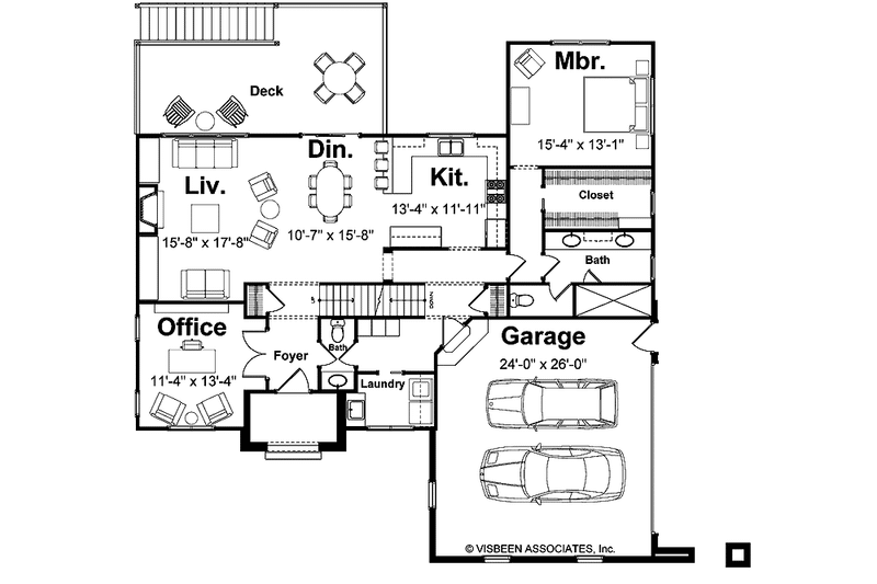 Home Plan - Floor Plan - Main Floor for European House Plan #928-89 - 3 bed, 3.5 bath