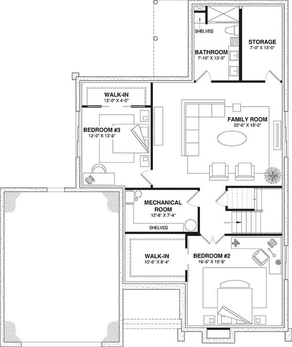 European Floor Plan - Lower Floor Plan #23-2819