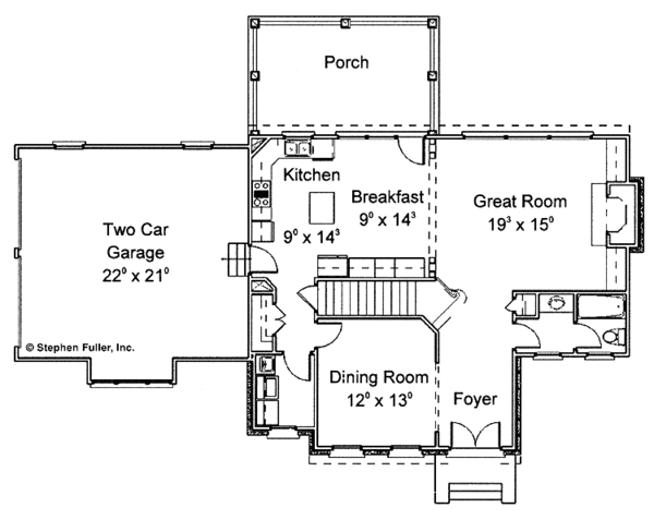 Home Plan - Colonial Floor Plan - Main Floor Plan #429-253
