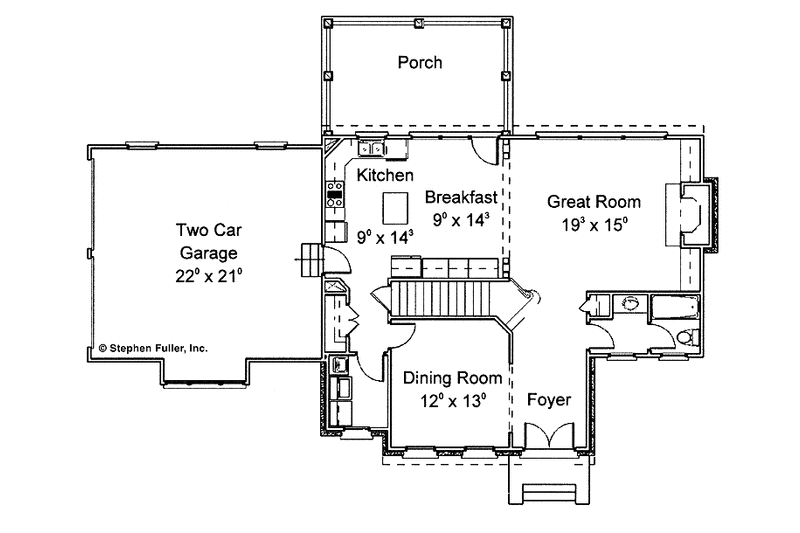 Home Plan - Floor Plan - Main Floor for Colonial House Plan #429-253 - 3 bed, 3 bath