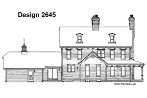 Exterior - Rear Elevation for Victorian House Plan #72-679 - 5 bed, 2 bath