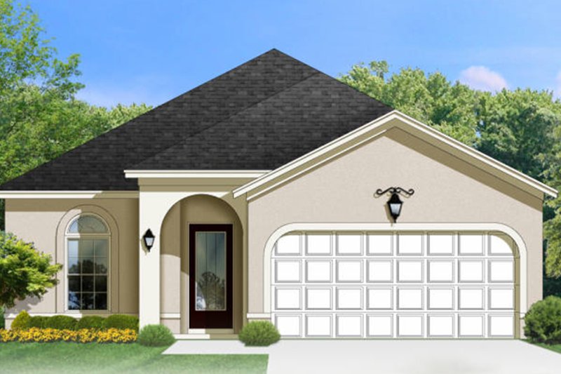 Home Plan - Exterior - Front Elevation 4 for Adobe / Southwestern House Plan #1058-88 - 3 bed, 2 bath