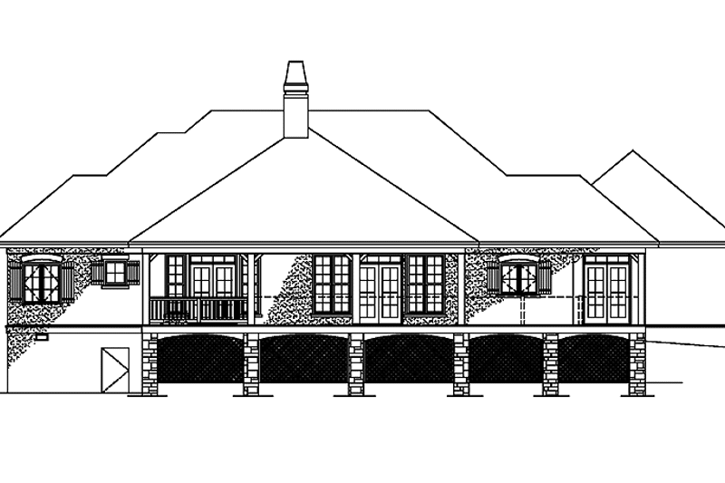 Home Plan - Exterior - Rear Elevation for European House Plan #929-303 - 3 bed, 2.5 bath
