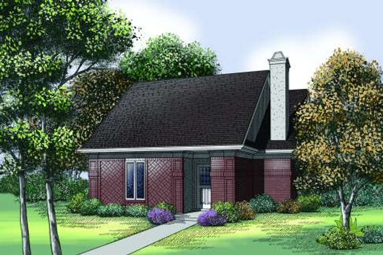 Exterior - Front Elevation for Traditional House Plan #45-299 - 2 bed, 2 bath