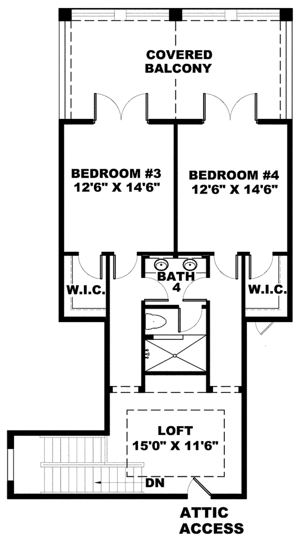 Dream House Plan - Colonial Floor Plan - Upper Floor Plan #1017-106