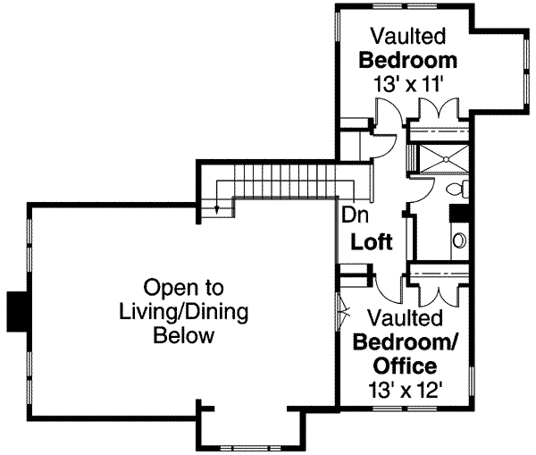 Prairie Floor Plan - Upper Floor Plan #124-553