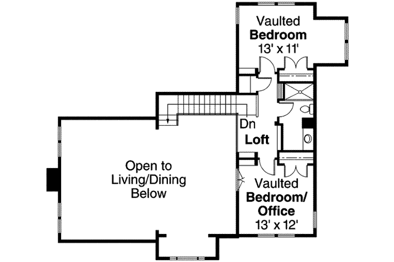Home Plan - Floor Plan - Upper Floor for Prairie House Plan #124-553 - 3 bed, 3.5 bath
