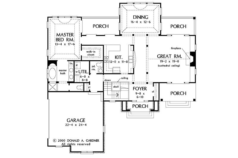 Home Plan - Floor Plan - Main Floor for Country House Plan #929-569 - 3 bed, 2.5 bath
