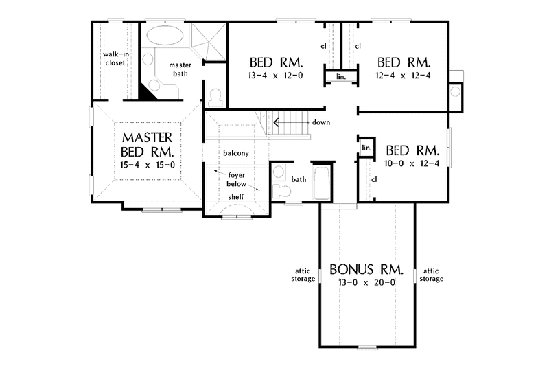 Home Plan - Floor Plan - Upper Floor for Country House Plan #929-435 - 4 bed, 2.5 bath