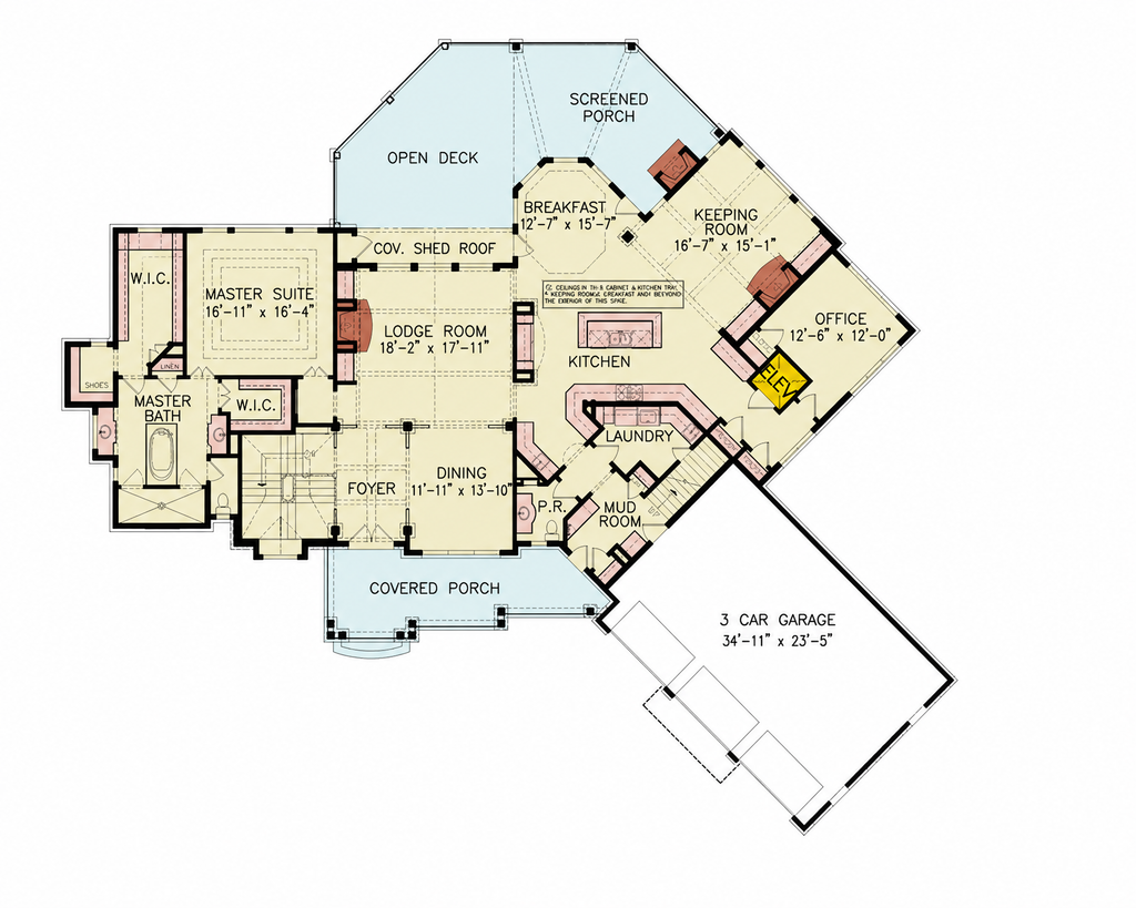 Floor Plan - Main Floor for Country House Plan #54-714 - 5 bed, 5 bath