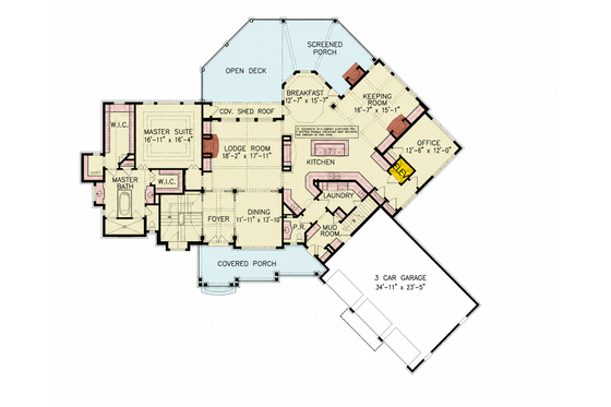 Floor Plan - Main Floor for Country House Plan #54-714 - 5 bed, 5 bath