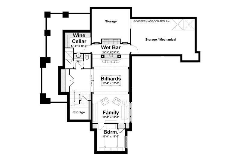 Home Plan - Floor Plan - Lower Floor for Craftsman House Plan #928-239 - 4 bed, 3.5 bath