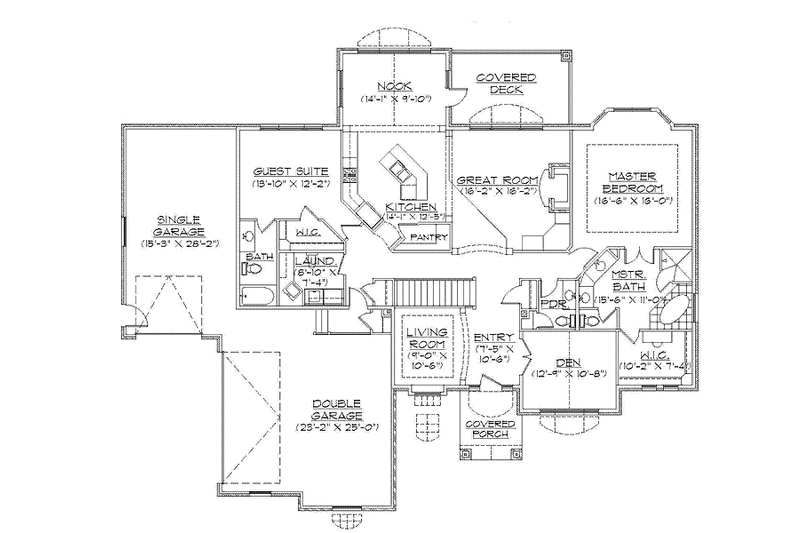 Home Plan - Floor Plan - Main Floor for European House Plan #945-124 - 2 bed, 2.5 bath