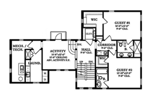 Floor Plan - Upper Floor for Mediterranean House Plan #1058-155 - 3 bed, 3 bath