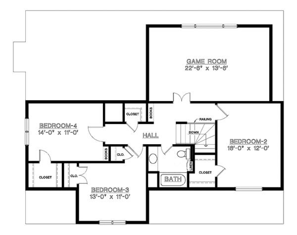 House Design - Country Floor Plan - Upper Floor Plan #45-464