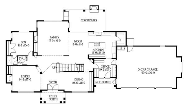 House Plan Design - Craftsman Floor Plan - Main Floor Plan #132-496