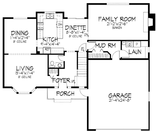 House Plan Design - Country Floor Plan - Main Floor Plan #51-737