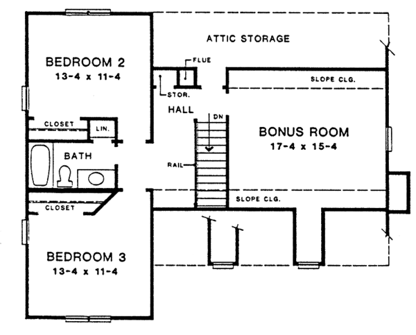 House Design - Country Floor Plan - Upper Floor Plan #10-265