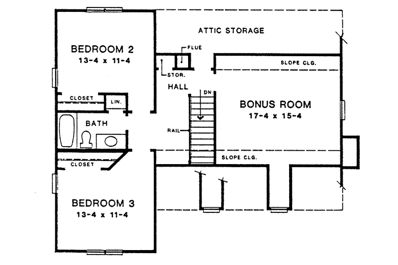 Dream House Plan - Floor Plan - Upper Floor for Country House Plan #10-265 - 3 bed, 2.5 bath