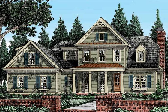 Exterior - Front Elevation 6 for Country House Plan #927-374 - 4 bed, 4.5 bath