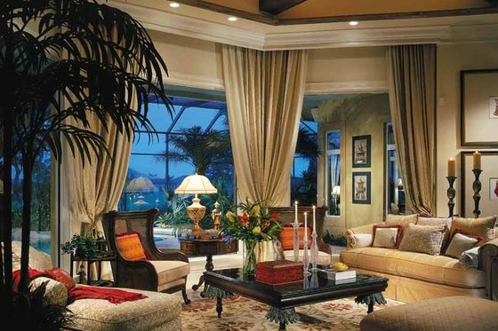 Interior - Family Room for Mediterranean House Plan #930-311 - 4 bed, 5.5 bath