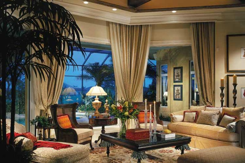 Architectural House Design - Interior - Family Room for Mediterranean House Plan #930-311 - 4 bed, 5.5 bath
