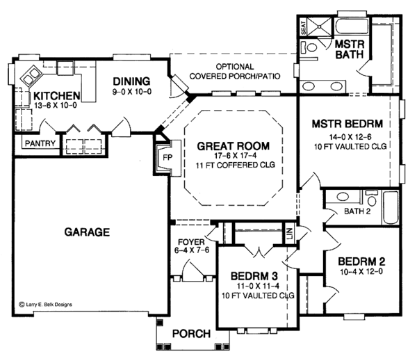 House Design - Ranch Floor Plan - Main Floor Plan #952-278