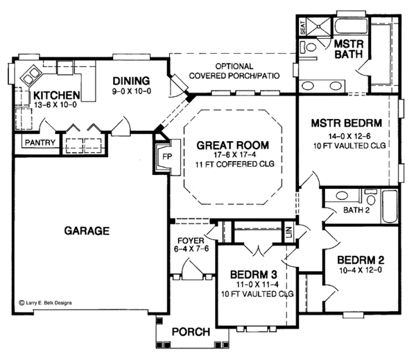 Architectural House Design - Ranch Floor Plan - Main Floor Plan #952-278
