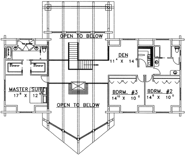 House Plan Design - Log Floor Plan - Upper Floor Plan #117-271